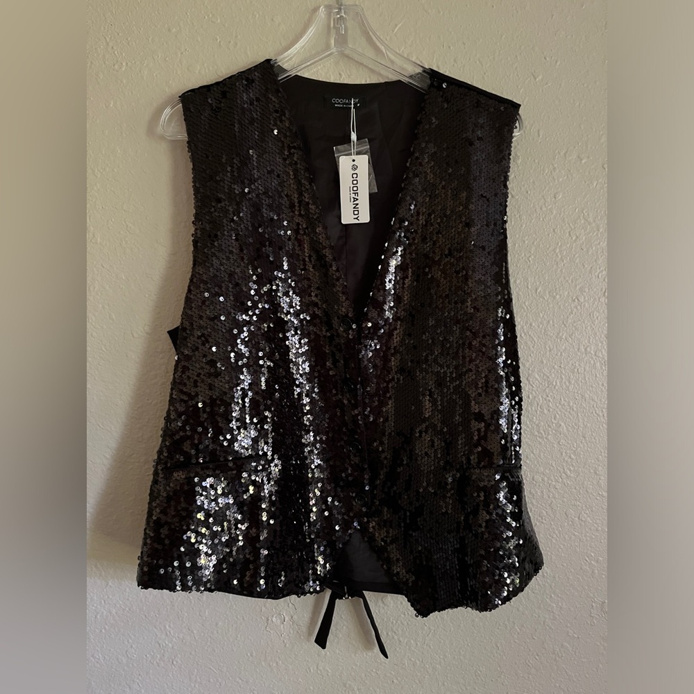 Coofandy sequined‎ vest